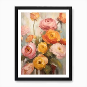 Fall Flower Painting Ranunculus 2 Art Print