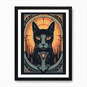 The Death, Black Cat Tarot Card 2 Art Print