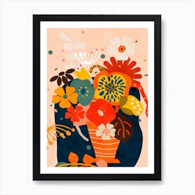 Mid Century Modern Floral 3 Art Print