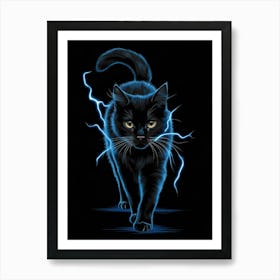 Lightning Cat Poster