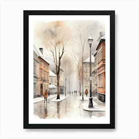 Watercolor Street Scene 8 Art Print