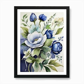 Blue Flowers 3 Art Print