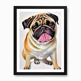 Pug Watercolour Dog Art Print