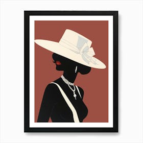 Woman In Hat Art Print