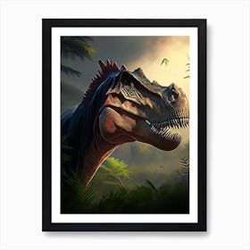 Alectrosaurus 1 Illustration Dinosaur Art Print