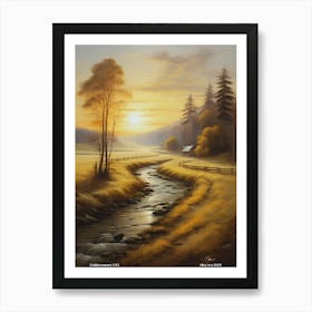 230.Golden sunset, USA. Art Print Art Print