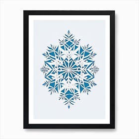 Winter Snowflake Pattern, Snowflakes, Minimal Line Drawing 4 Art Print