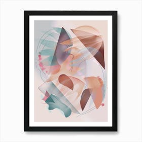 Lights Orange and Blue Abstract Painting Art Print