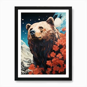 Bear In The Snow Art Print