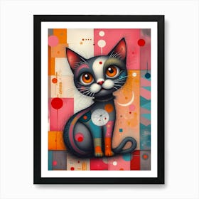 Starlight Sentinel: The Cosmic Cat Art Print