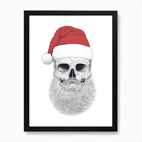 Santa Skull Art Print