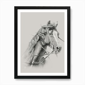 Horse Head Drawing Art Print