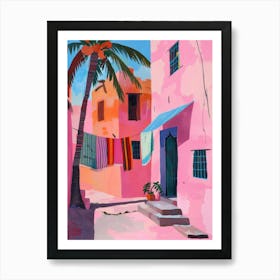 Pink Houses In Morocco 1 Art Print