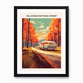 Talladega National Forest Midcentury Travel Poster Art Print