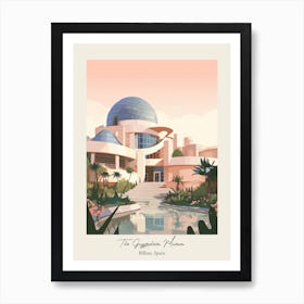 The Guggenheim Museum   Bilbao, Spain   Cute Botanical Illustration Travel 3 Poster Art Print