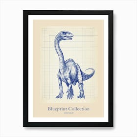 Dinosaur Blue Print Style 3 Poster Art Print