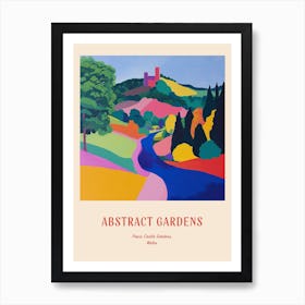Colourful Gardens Powis Castle Gardens Wales 1 Red Poster Art Print