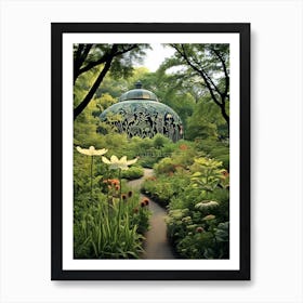 Central Park Conservatory Garden Usa Henri Rousseau Style 2 Art Print