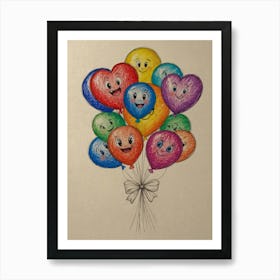 Happy Balloons Art Print