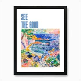 See The Good Poster Seaside Doodle Matisse Style 6 Art Print