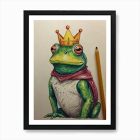 Frog With Crown 8 Art Print