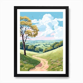 The North Downs Way England 1 Hike Illustration Art Print