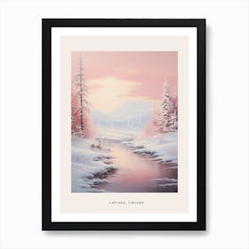 Dreamy Winter Painting Poster Lapland Finland 3 Art Print