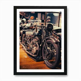 Vintage Old Motorcycle Art Print