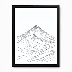 Pico De Orizaba Mexico Line Drawing 4 Art Print