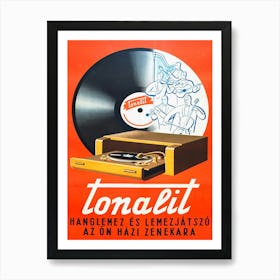 Vinyl Record Player Vintage Poster Art Print
