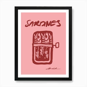 Sardines, Pink Art Print