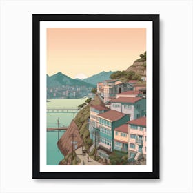 Busan South Korea Travel Illustration 2 Art Print