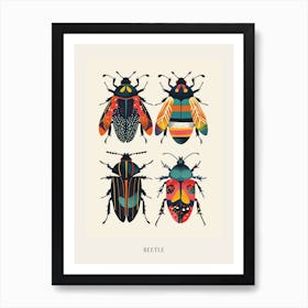 Colourful Insect Illustration Beetle 15 Poster Art Print