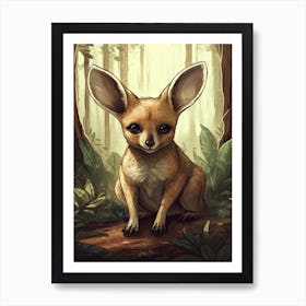 A Cute Joey In The Forest Illustration 3watercolour Art Print