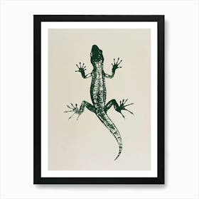 Block Print Gecko 4 Art Print