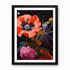 Surreal Florals Petunia 3 Flower Painting Art Print
