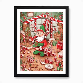 Christmas Elf Art Print