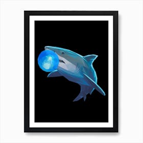 Shark With Bubbles Art Print