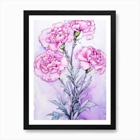 Pink Carnations Art Print