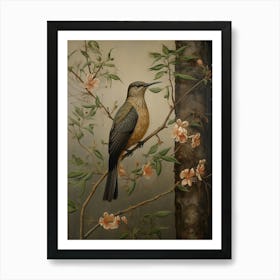 Dark And Moody Botanical Hummingbird 2 Art Print