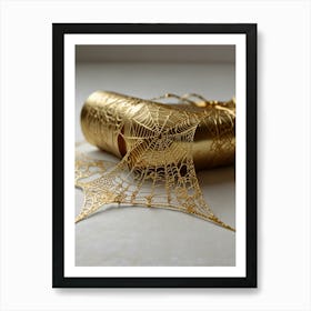 Gold Spider Web Art Print