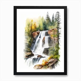 Amnicon Falls State Park Waterfall, United States Water Colour  (1) Art Print