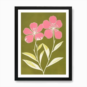 Pink & Green Bergamot 2 Art Print