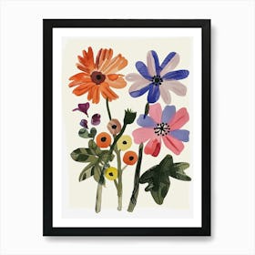 Painted Florals Cineraria 5 Art Print