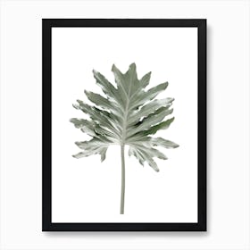 Green Minimal Leaf Art Print