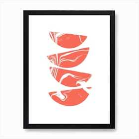 Stacked Marble Bowls In Red Art Print