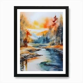 Sunset By The River 8 Art Print