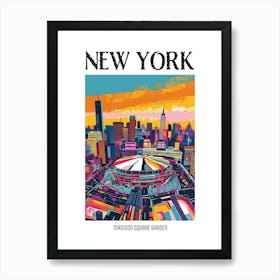 Madison Square Garden New York Colourful Silkscreen Illustration 1 Poster Art Print