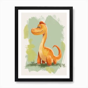 Watercolour Of A Edmontosaurus Dinosaur 2 Art Print