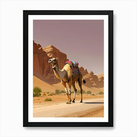 Camel In The Desert 25 Art Print